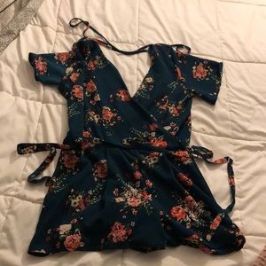 Blue Floral Romper